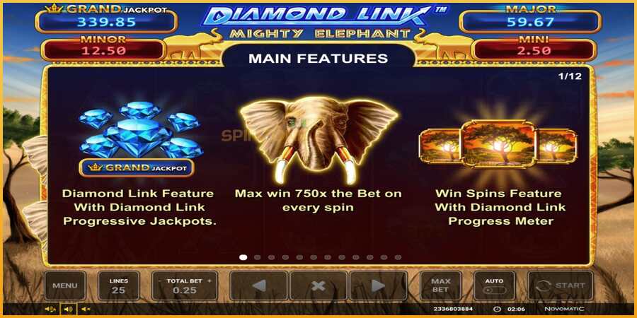 Diamond Link: Mighty Elephant màquina de joc per diners, imatge 3