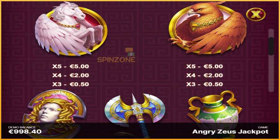 Angry Zeus Jackpot màquina de joc per diners, imatge 5