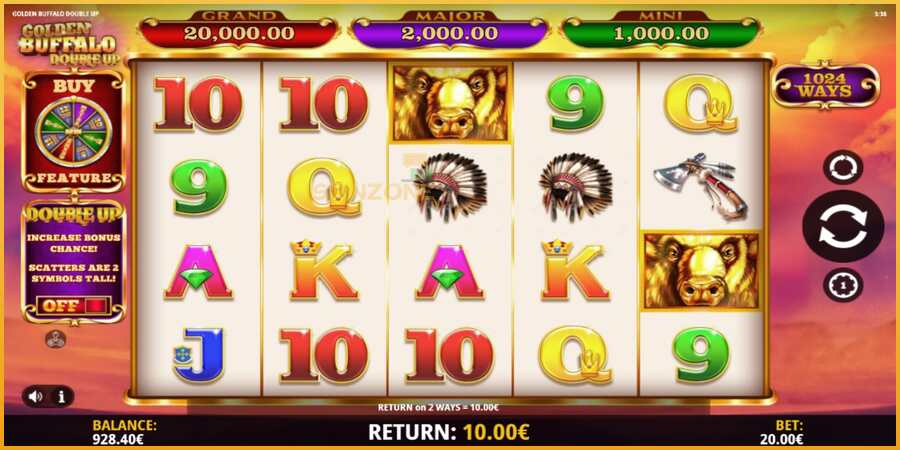 Golden Buffalo Double Up màquina de joc per diners, imatge 3