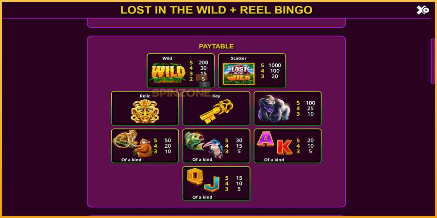 Lost in the Wild with Reel Bingo màquina de joc per diners, imatge 6