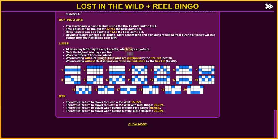 Lost in the Wild with Reel Bingo màquina de joc per diners, imatge 7