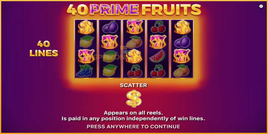 40 Prime Fruits màquina de joc per diners, imatge 1