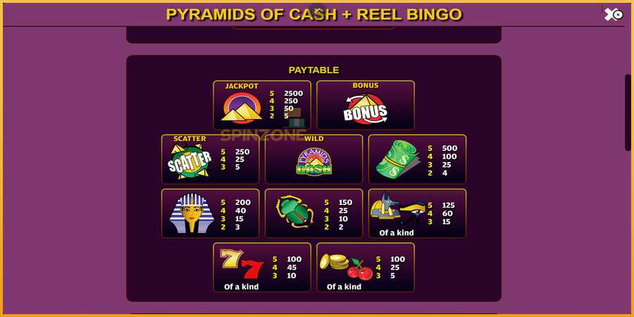 Pyramids of Cash with Reel Bingo màquina de joc per diners, imatge 5