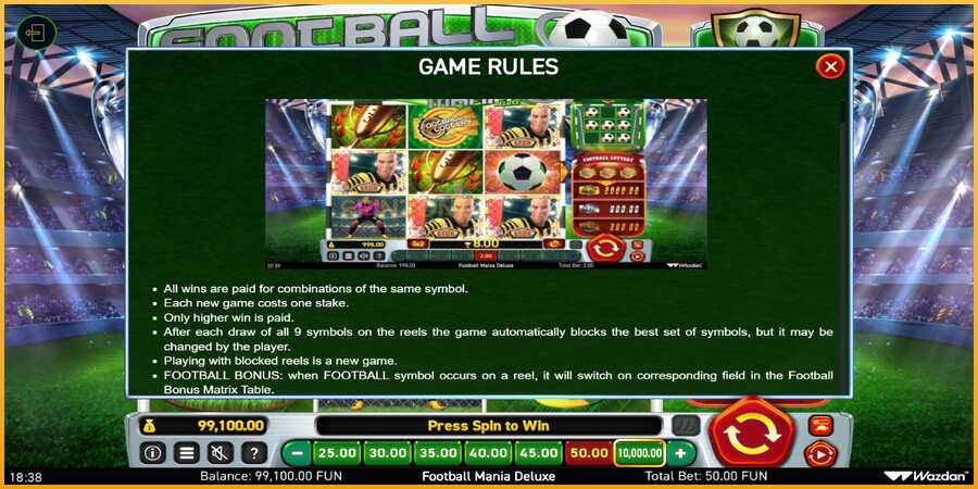 Football Mania Deluxe màquina de joc per diners, imatge 6