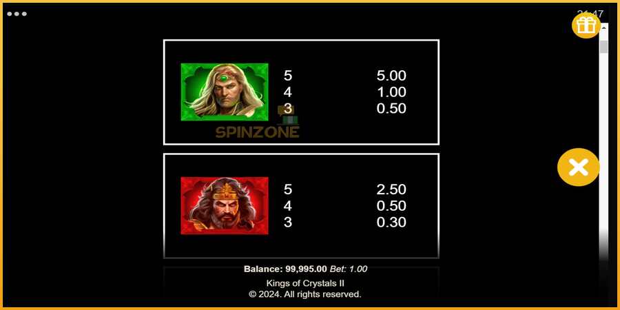 Kings of Crystals II Power Combo màquina de joc per diners, imatge 6