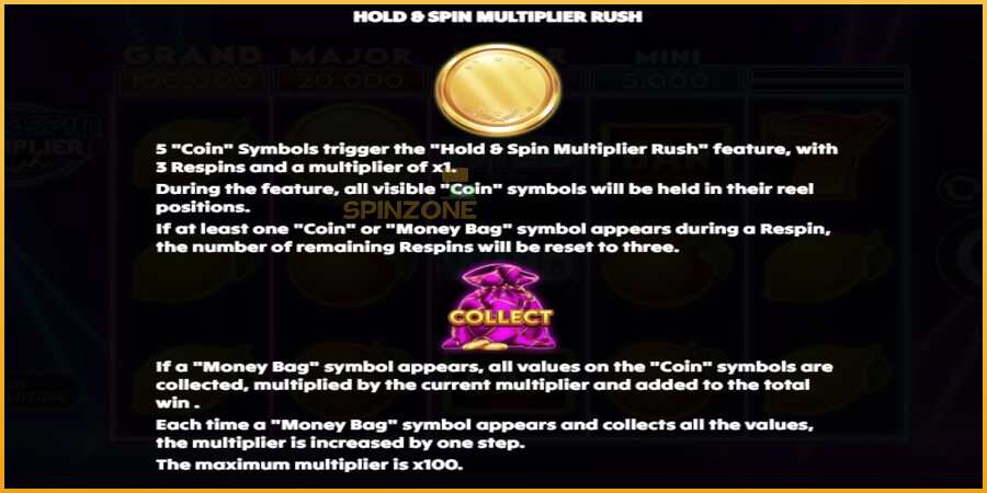 Hold & Spin Multiplier Rush màquina de joc per diners, imatge 5