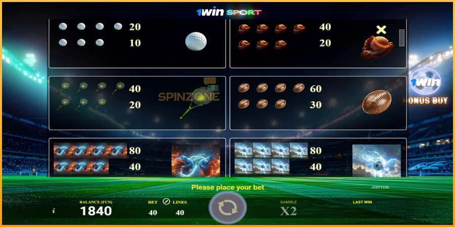 1win Sport màquina de joc per diners, imatge 4