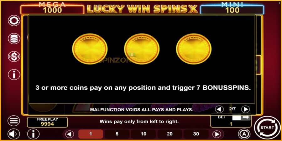 Lucky Win Spins X màquina de joc per diners, imatge 5