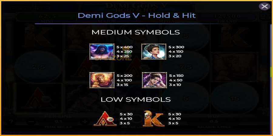 Demi Gods V Hold & Hit màquina de joc per diners, imatge 6