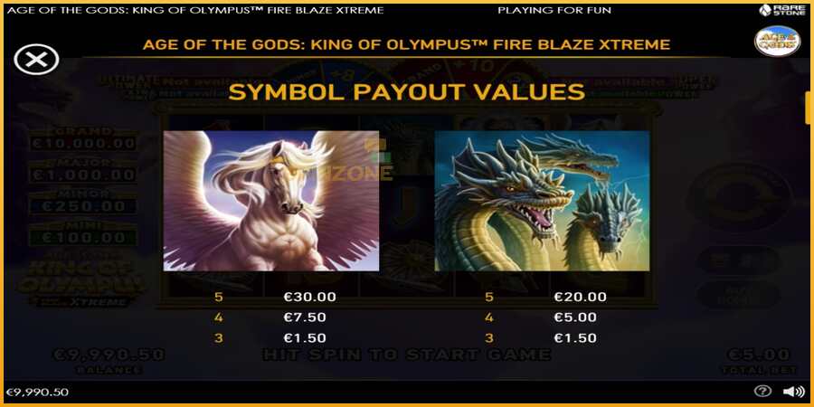 Age of the Gods: King of Olympus Fire Blaze Xtreme màquina de joc per diners, imatge 6