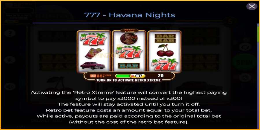 777 - Havana Nights màquina de joc per diners, imatge 4