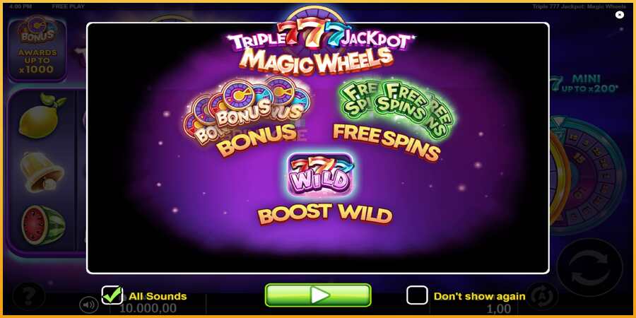 Triple 777 Jackpot Magic Wheels màquina de joc per diners, imatge 1