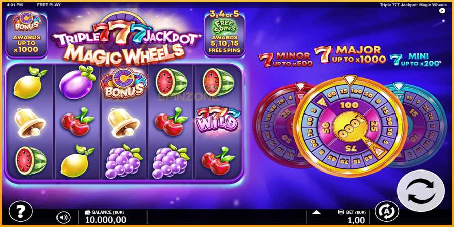 Triple 777 Jackpot Magic Wheels màquina de joc per diners, imatge 2