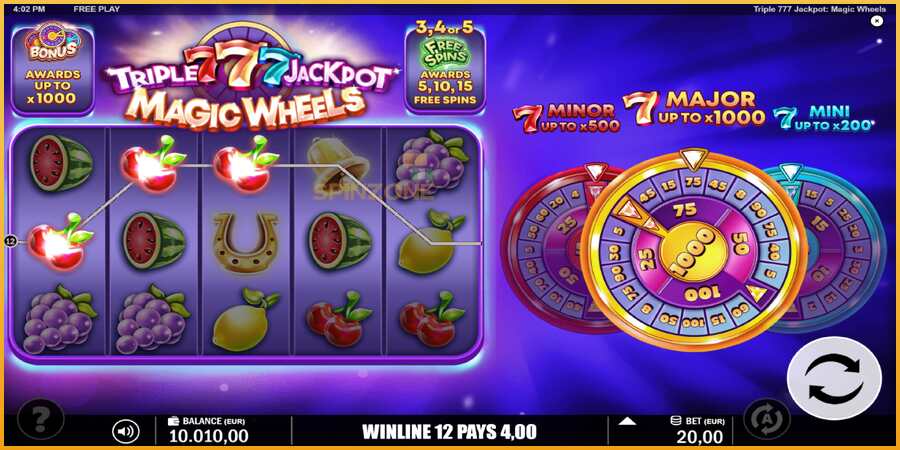 Triple 777 Jackpot Magic Wheels màquina de joc per diners, imatge 4