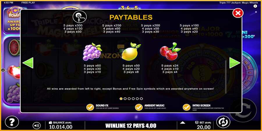 Triple 777 Jackpot Magic Wheels màquina de joc per diners, imatge 6