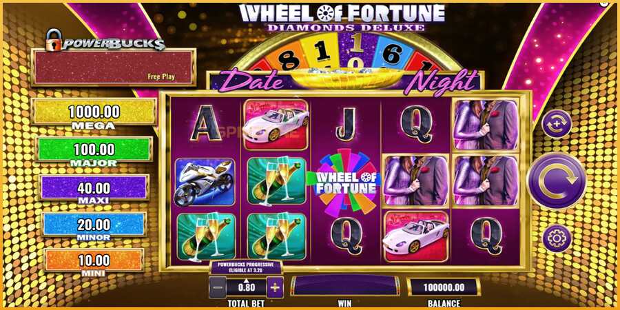 PowerBucks Wheel of Fortune Diamonds Deluxe Date Night màquina de joc per diners, imatge 2