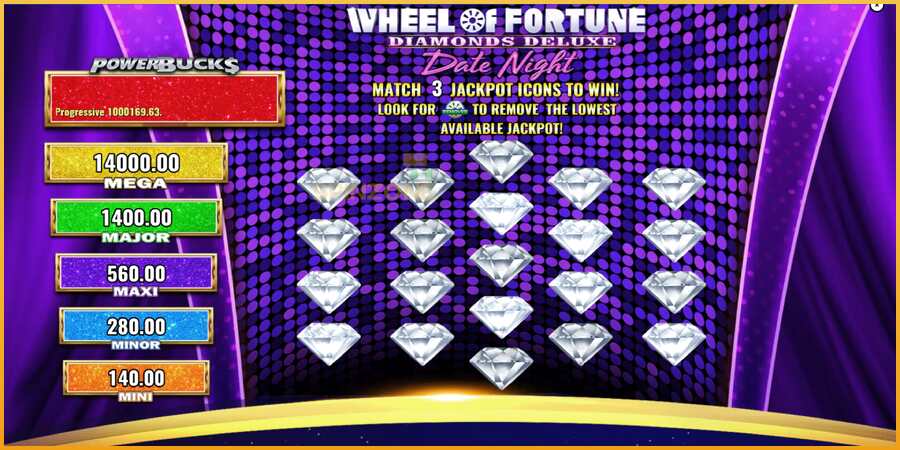 PowerBucks Wheel of Fortune Diamonds Deluxe Date Night màquina de joc per diners, imatge 4