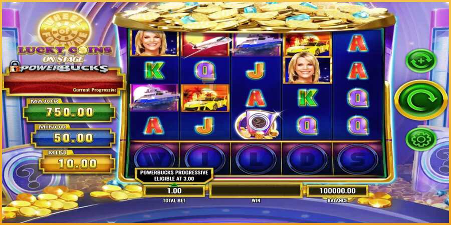 PowerBucks Wheel of Fortune Lucky Coins On Stage màquina de joc per diners, imatge 1