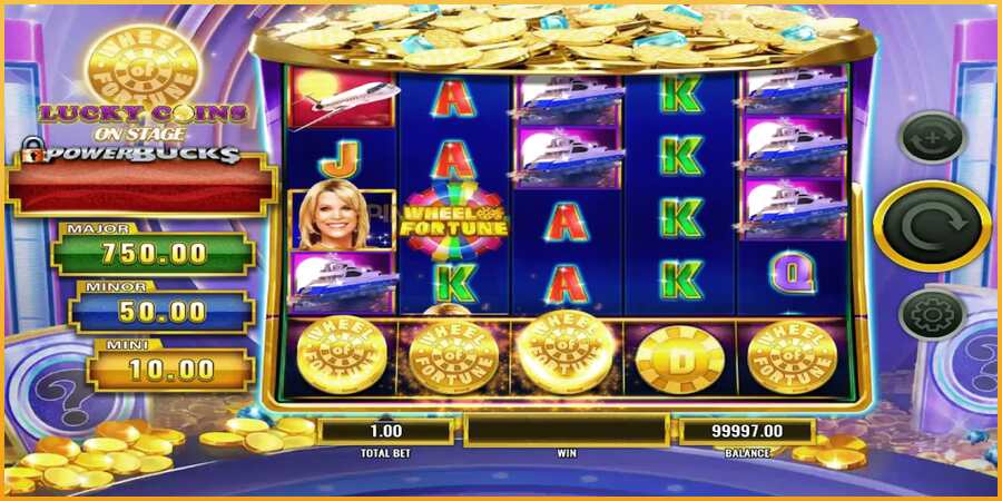 PowerBucks Wheel of Fortune Lucky Coins On Stage màquina de joc per diners, imatge 2