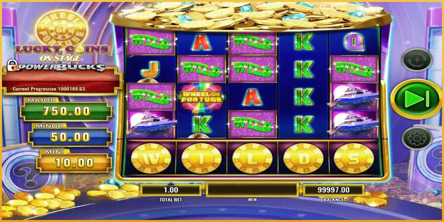 PowerBucks Wheel of Fortune Lucky Coins On Stage màquina de joc per diners, imatge 3