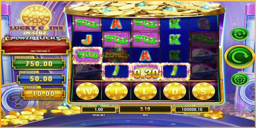 PowerBucks Wheel of Fortune Lucky Coins On Stage màquina de joc per diners, imatge 4