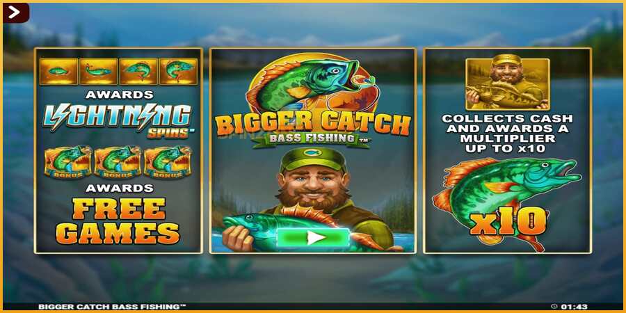 Bigger Catch Bass Fishing Rapid Fire Jackpots màquina de joc per diners, imatge 1