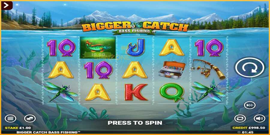 Bigger Catch Bass Fishing Rapid Fire Jackpots màquina de joc per diners, imatge 2