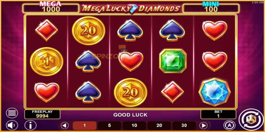 Mega Lucky Diamonds Hold & Win màquina de joc per diners, imatge 2