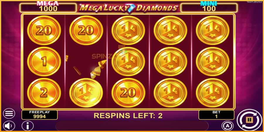 Mega Lucky Diamonds Hold & Win màquina de joc per diners, imatge 3