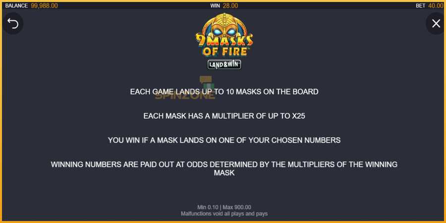 9 Masks of Fire Land & Win màquina de joc per diners, imatge 6