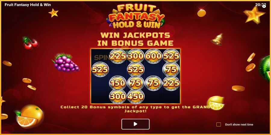 Fruit Fantasy Hold & Win màquina de joc per diners, imatge 1