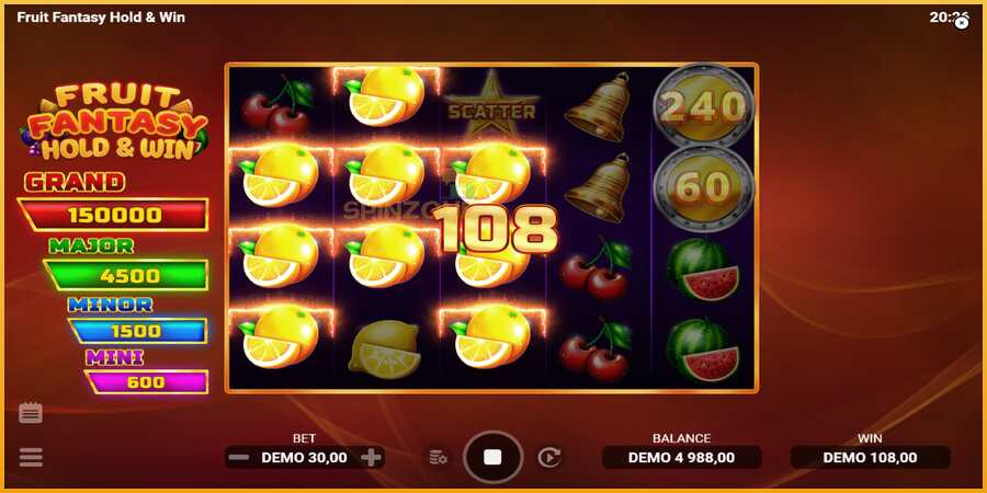 Fruit Fantasy Hold & Win màquina de joc per diners, imatge 3