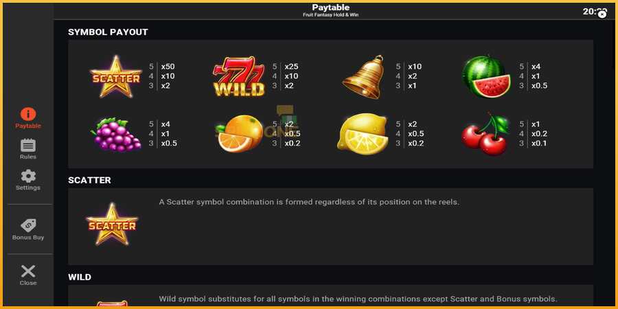 Fruit Fantasy Hold & Win màquina de joc per diners, imatge 5