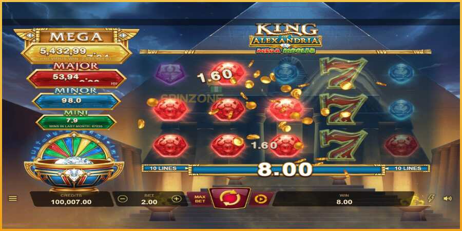 King of Alexandria Mega Moolah màquina de joc per diners, imatge 2