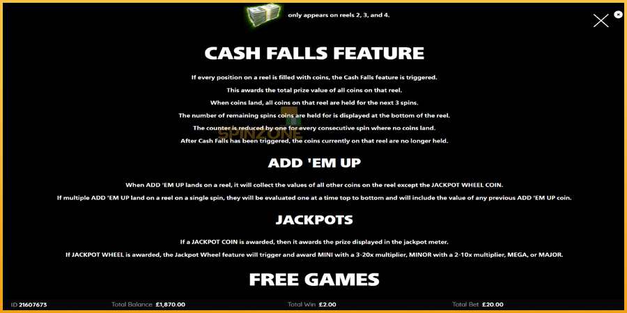 Cash Falls: Add Em Up Gold màquina de joc per diners, imatge 6