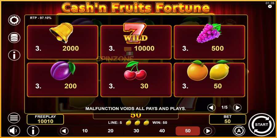 Cashn Fruits Fortune màquina de joc per diners, imatge 5