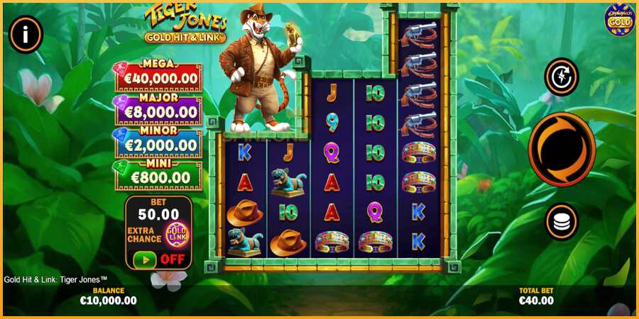 Gold Hit & Link: Tiger Jones màquina de joc per diners, imatge 2