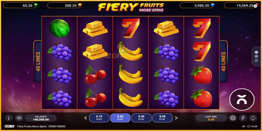 Fiery Fruits More Spins màquina de joc per diners, imatge 1