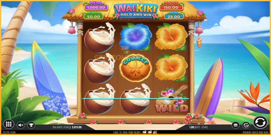 Waikiki Hold and Win màquina de joc per diners, imatge 3