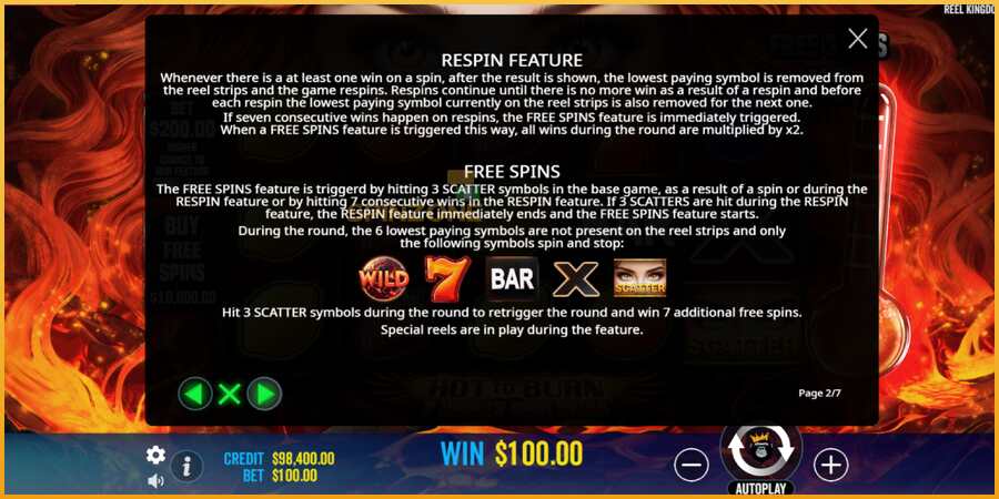 Hot to Burn - 7 Deadly Free Spins màquina de joc per diners, imatge 6