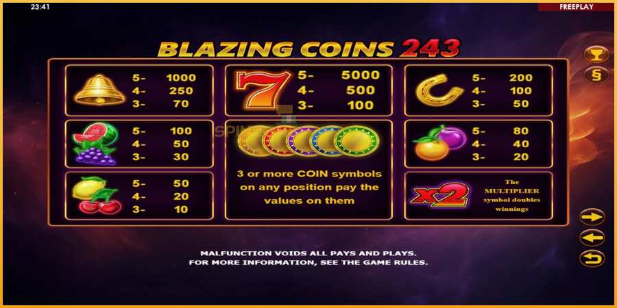 Blazing Coins 243 màquina de joc per diners, imatge 4