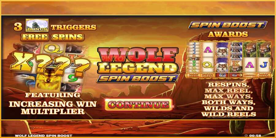 Wolf Legend Spin Boost màquina de joc per diners, imatge 1