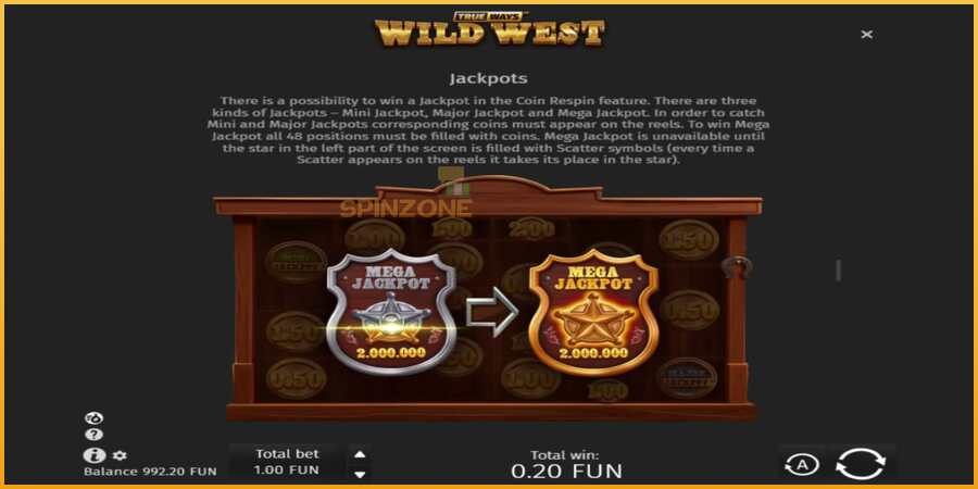 Wild West Trueways màquina de joc per diners, imatge 6