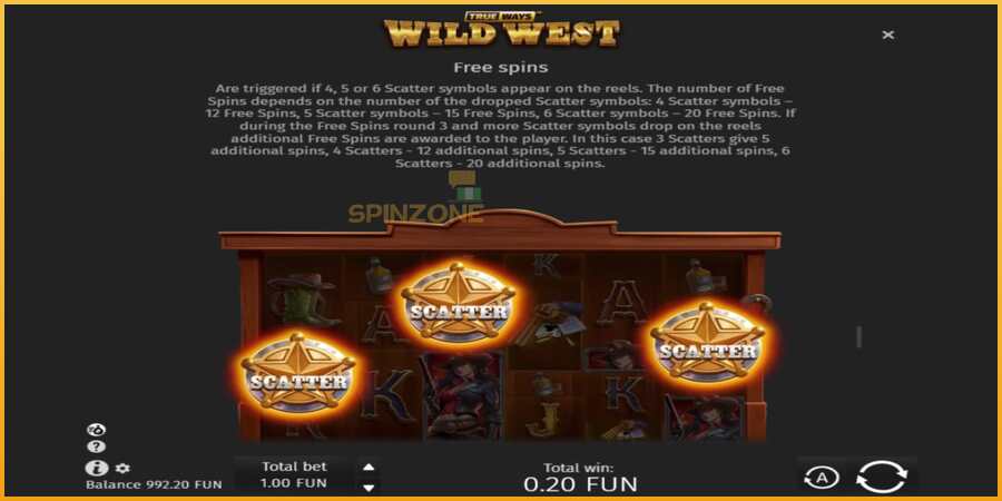 Wild West Trueways màquina de joc per diners, imatge 7