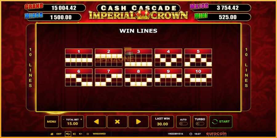 Cash Cascade Imperial Crown màquina de joc per diners, imatge 6