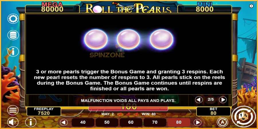 Roll The Pearls Hold & Win màquina de joc per diners, imatge 6