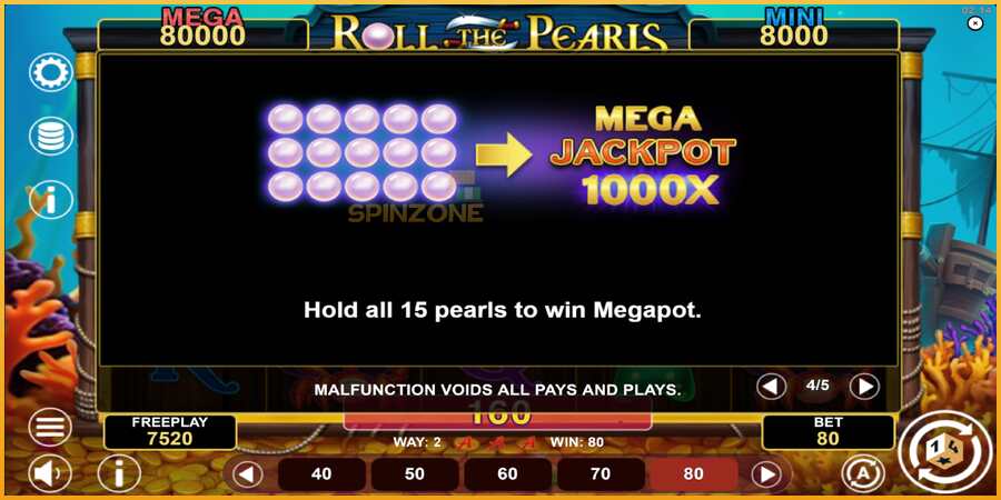 Roll The Pearls Hold & Win màquina de joc per diners, imatge 7