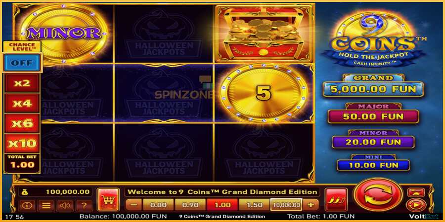 9 Coins Grand Diamond Edition Halloween Jackpots màquina de joc per diners, imatge 2