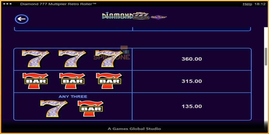 Diamond 777 Multiplier Retro Roller màquina de joc per diners, imatge 6