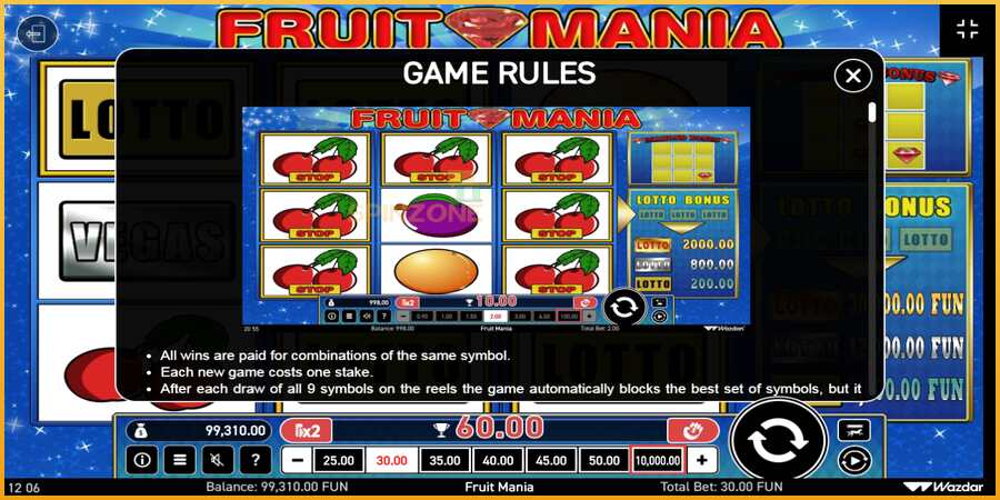 Fruit Mania màquina de joc per diners, imatge 6